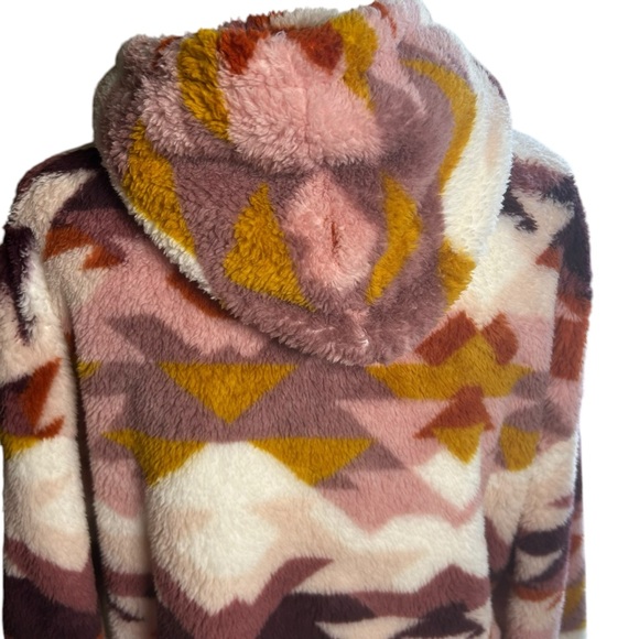 AEROPOSTALE women's SZ Med Pullover cropped hoodie NWT aztec soft cuddly pinks - Picture 10 of 15